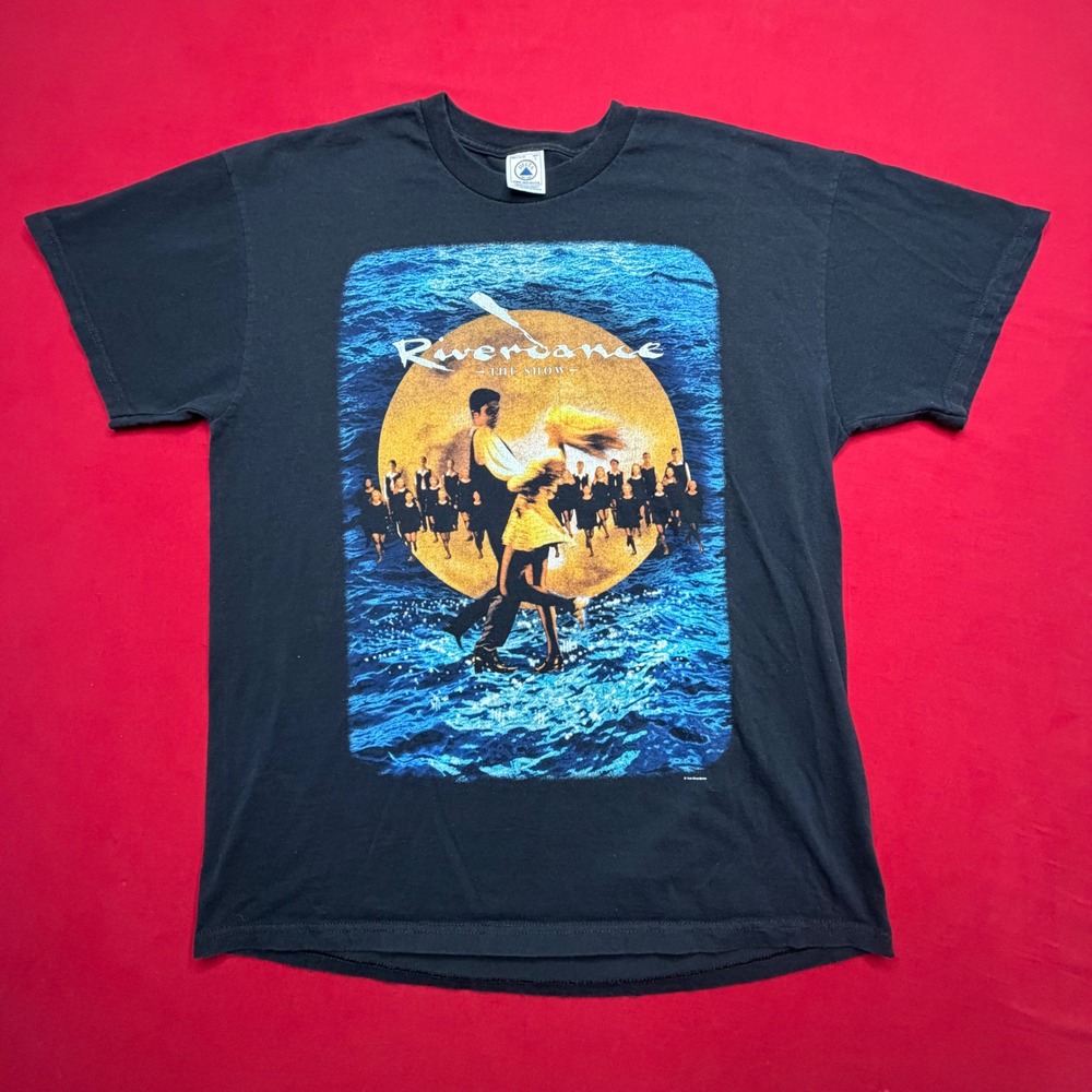 Vintage 1996 Riverdance The Show T Shirt Mens Large Black 90s Irish Dance Delta